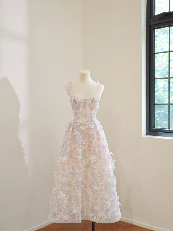 Light pink halter-neck fitted long fairy ball gown R8471