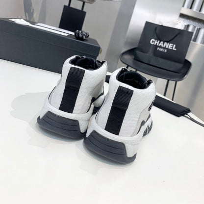 Chanel Plain Logo Sneakers Suede White G65776