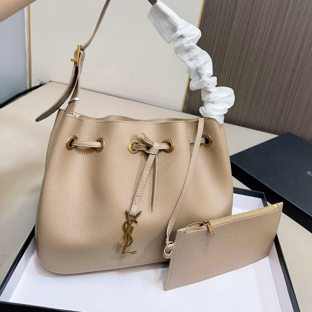 Saint Laurent Paris VII Hobo Bag Beige 30Cm