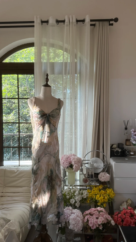 Light pink halter-neck backless sexy long ball gown R7773
