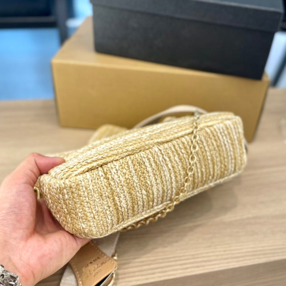 Prada Re-Edition 2005 Raffia Bag Tan 1BH2042A2TF0018VV9L
