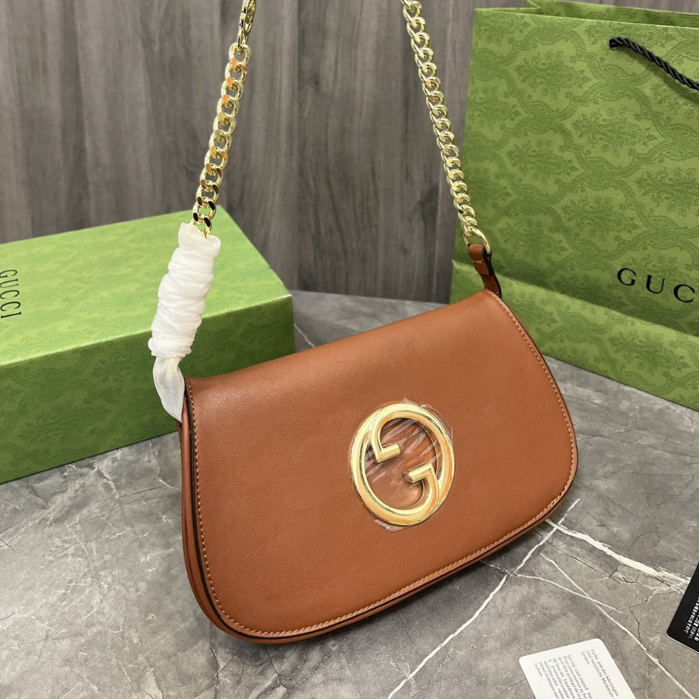 Gucci Blondie Shoulder Bag Brown 28Cm 699268 UXX0G 2535