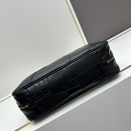 MIUMIU PATCHWORK BEAU BAG BLACK 35CM