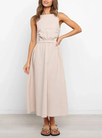 Unique and sexy back summer prom dress