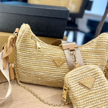 Prada Re-Edition 2005 Raffia Bag Tan 1BH2042A2TF0018VV9L