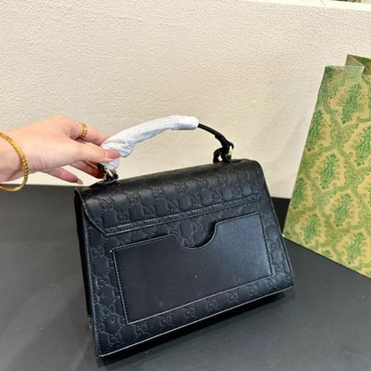 Gucci Padlock Medium Top Handle Bag Black 28Cm
