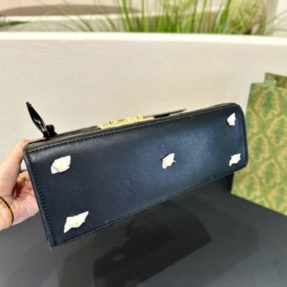Gucci Padlock Medium Top Handle Bag Black 28Cm