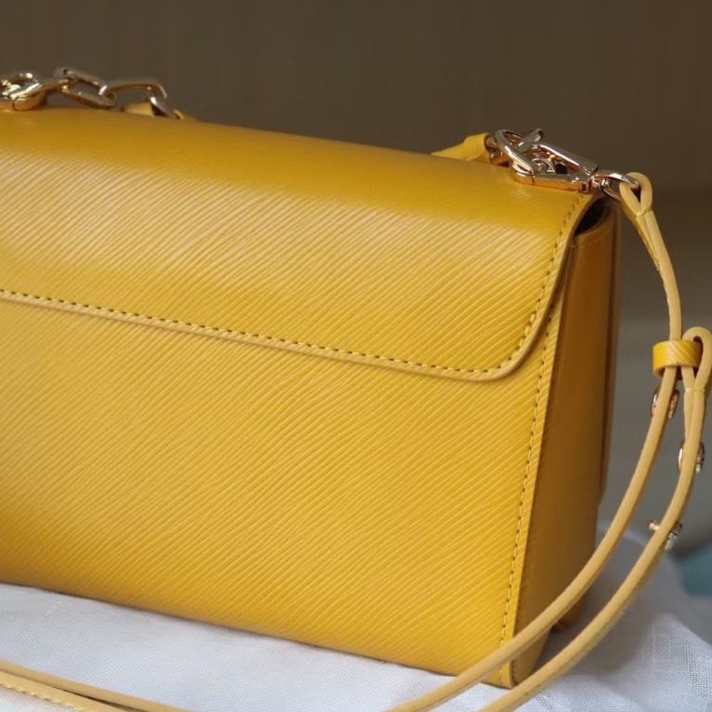 Louis Vuitton LV Twist MM Handbag Sunflower Yellow 23Cm