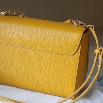 Louis Vuitton LV Twist MM Handbag Sunflower Yellow 23Cm