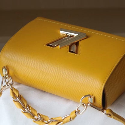 Louis Vuitton LV Twist MM Handbag Sunflower Yellow 23Cm