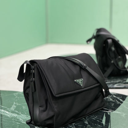 Prada Re Nylon Large Padded Shoulder Bag Black 30Cm