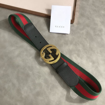 Gucci Web Belt With G Buckle Green 4Cm