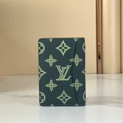 Louis Vuitton Pocket Organizer Monogram Shadow Forest Green 14Cm M27149