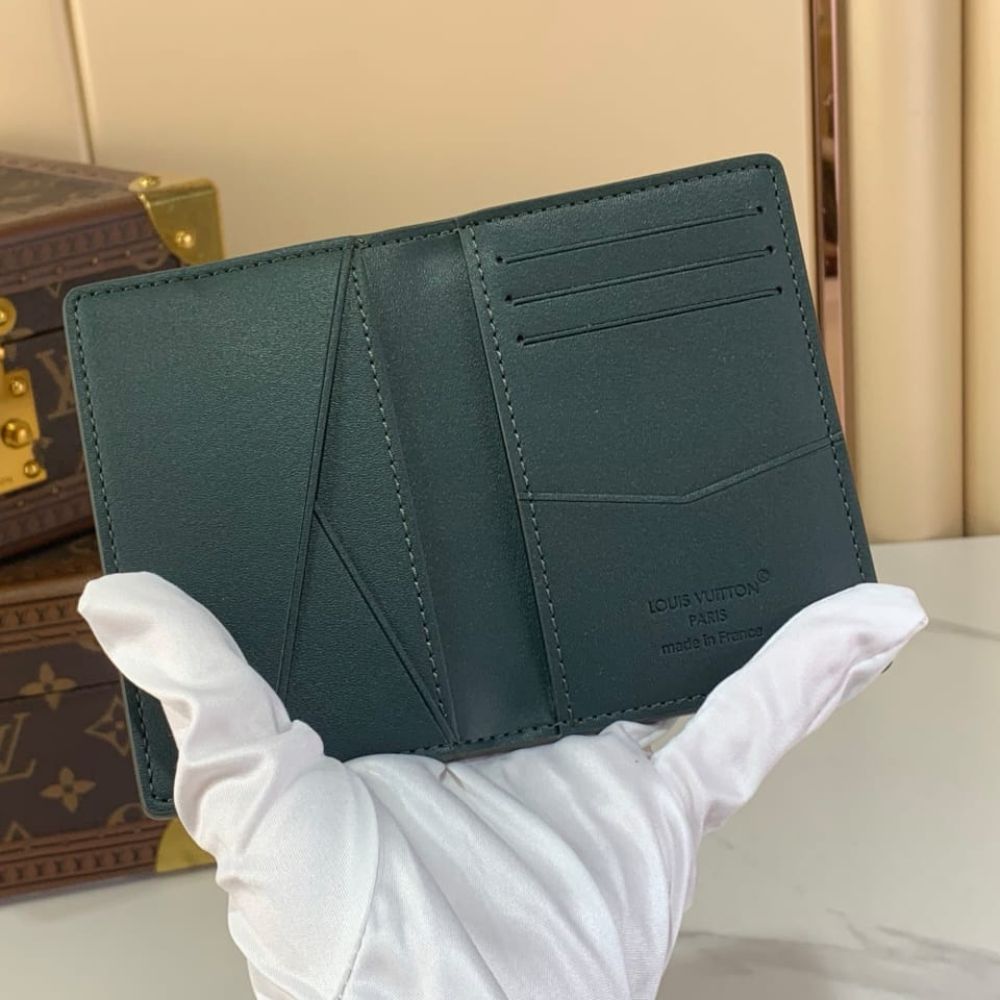Louis Vuitton Pocket Organizer Monogram Shadow Forest Green 14Cm M27149