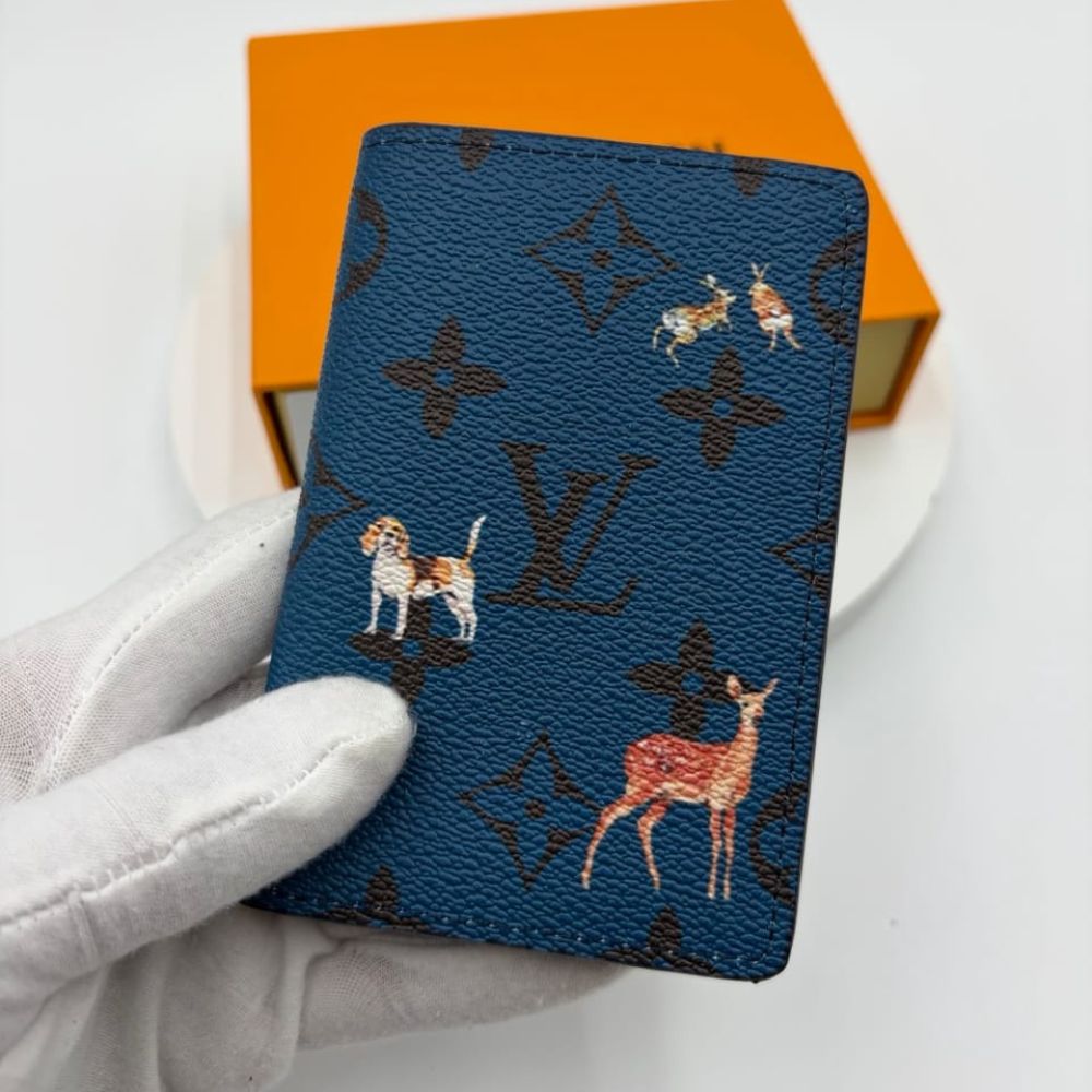 Louis Vuitton Pocket Organizer Monogram Forest Navy 14Cm M26979