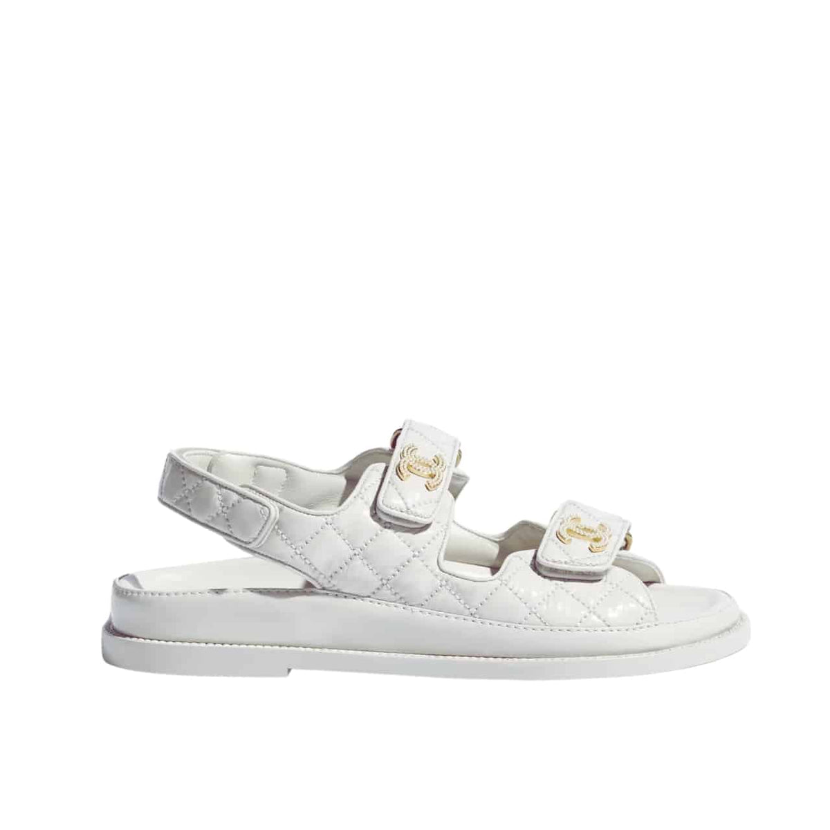 CHANEL SANDAL SHINY WHITE G35927 B20276 U0451