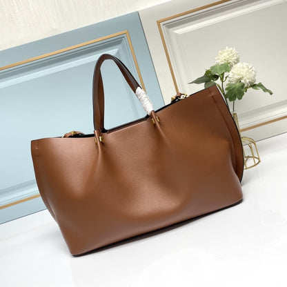 VALENTINO GARAVANI LARGE VLOGO ESCAPE SHOPPER TOTE BROWN 41CM