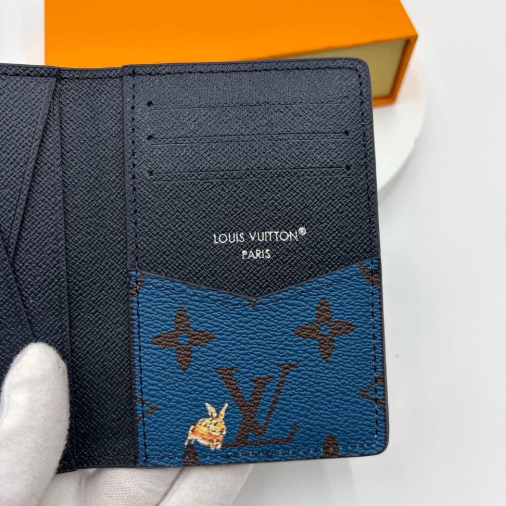 Louis Vuitton Pocket Organizer Monogram Forest Navy 14Cm M26979
