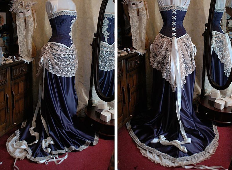 girlhomeshops--Royal Blue/Burgundy Retro Elegant Long Floor-Length Ball Gown gh5667