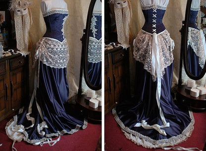 girlhomeshops--Royal Blue/Burgundy Retro Elegant Long Floor-Length Ball Gown gh5667
