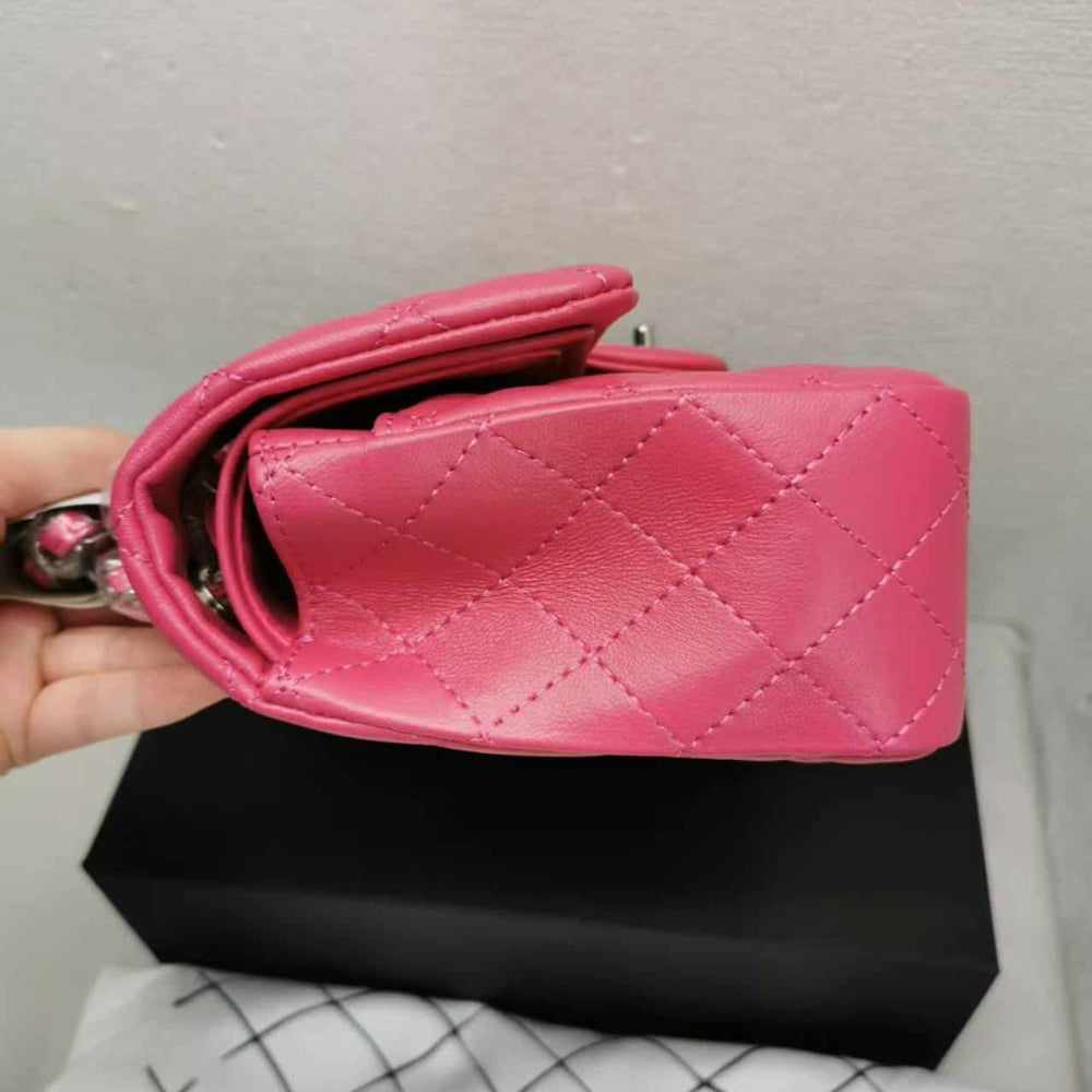 Chanel Medium Classic Flap Silver Hardware Pink 25Cm