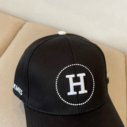 Hermes Baseball Cap Black H Logo