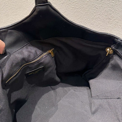 Saint Laurent Icare Shopping Bag In Quilted Black Gold 50Cm
