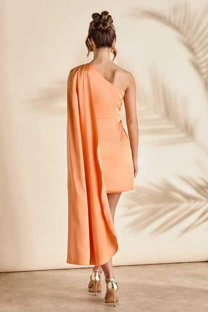 asymmetrical neckline off shoulder sleeveless backless short Homecoming Dress