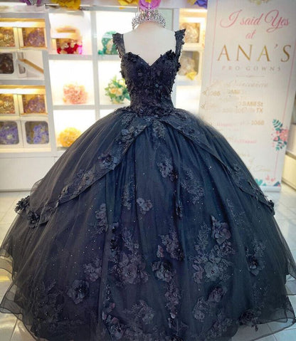 Glitter Black Quinceanera Dresses Sweetheart Sweet 15 16 Prom Party Ball Gowns