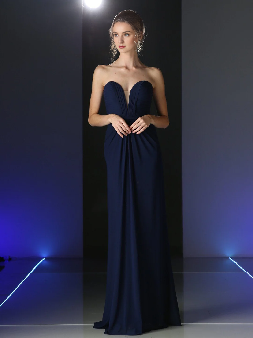Long strapless sweetheart dress