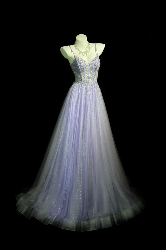 girlhomeshops-Gorgeous Shiny Lavender Rhinestone Prom Dress Graduation dress birthday dress gh5846
