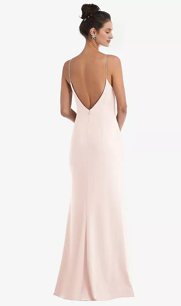 Backless high neck hanging horn and floor length Prom dress