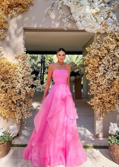 Pink Long Formal Gowns Pink Party Dresses