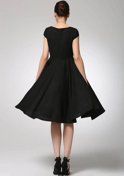 Summer Round Collar Short Sleeve Homecoming Dress