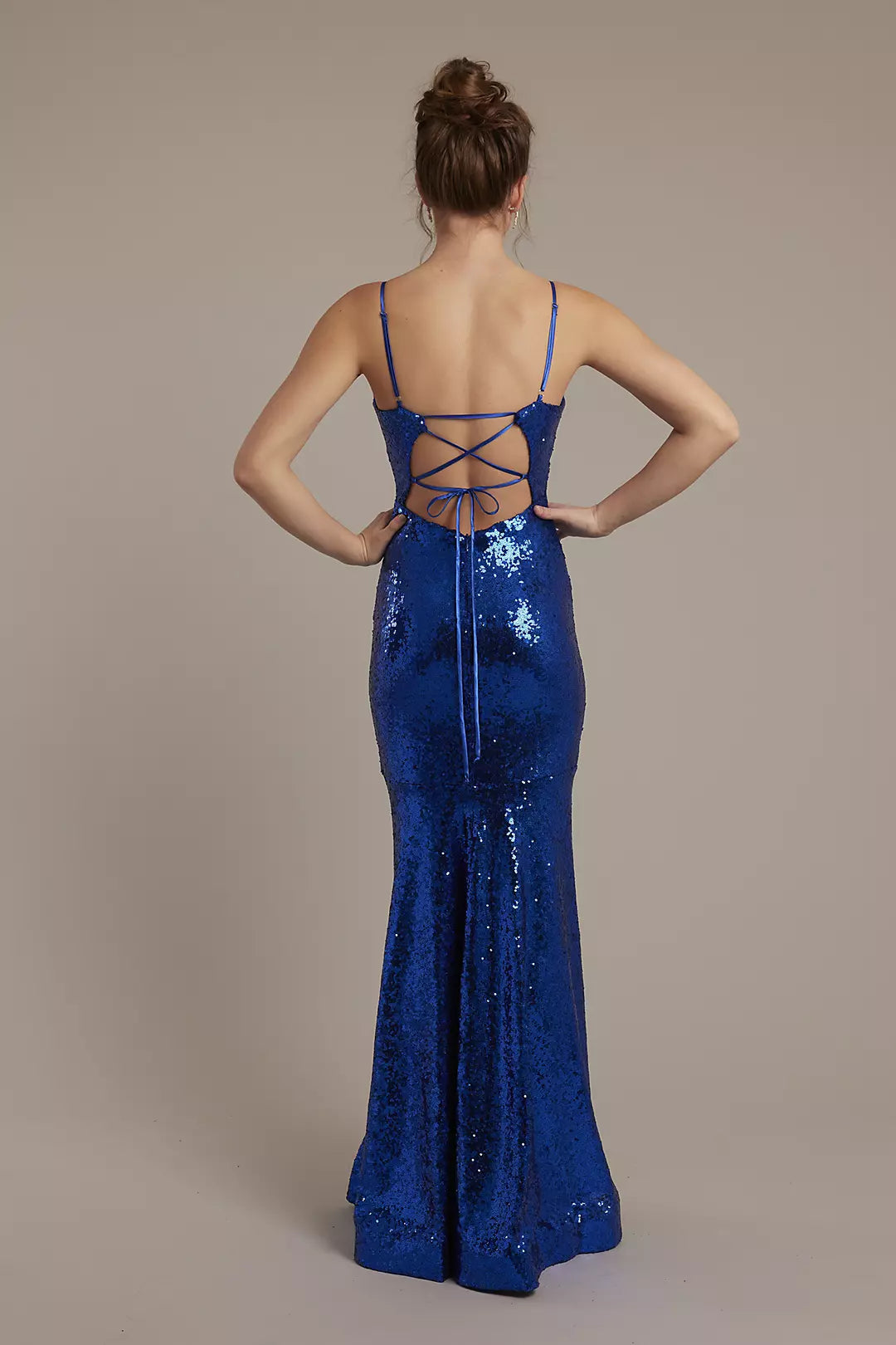 Sequin Spaghetti Strap Mermaid Dresses prom dress