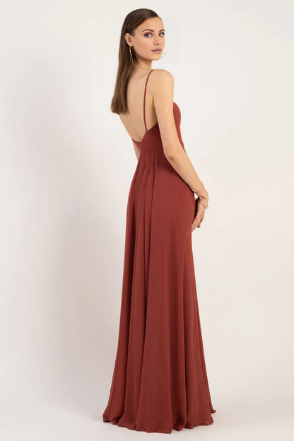 square neckline sleeveless backless and floor length evening dress