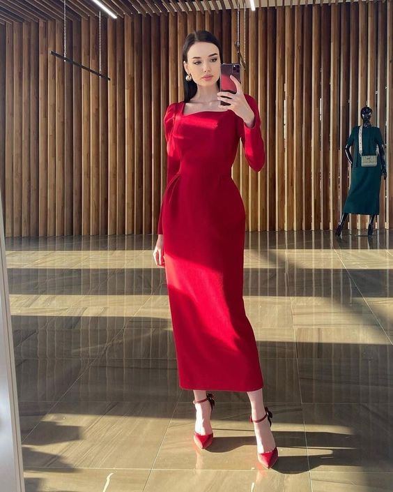 Red Prom Gowns Lady Fashion Party Dress