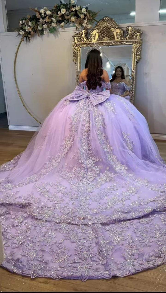 Lilac Quinceanera Dresses Off the Shoulder Sweet 16 Vestidos Ball Gown