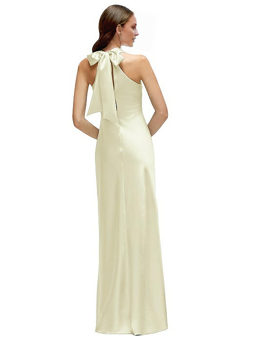 cross neckline hanging neck off shoulder sleeveless backless and floor length Prom dress