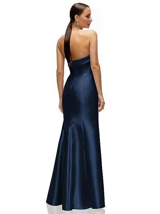 mermaid off shoulder collar sleeveless strapless backless and floor length Prom dress