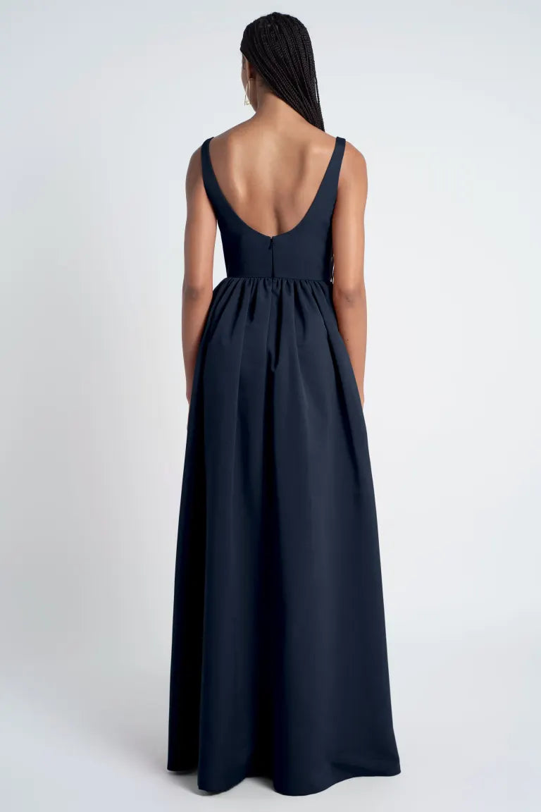 square neckline off shoulder sleeveless backless and floor length Prom dress