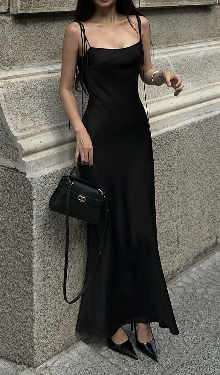 Black Simple Evening Gowns Party Prom Dress