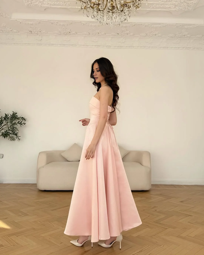 off shoulder minimalist A-line ball gown