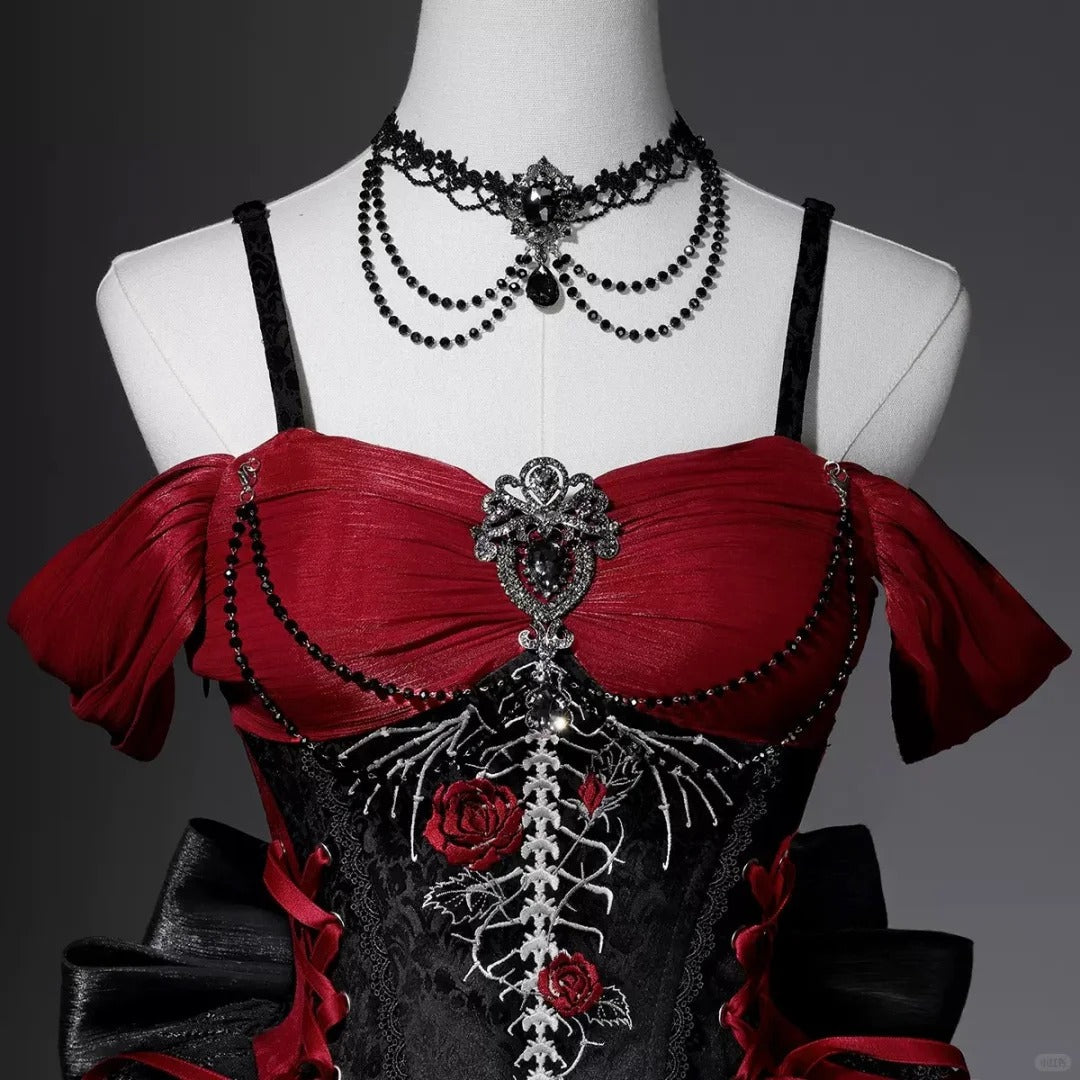 Girlhomeshops-Black red beaded tulle lace short homecoming dress birthday dress gh5347