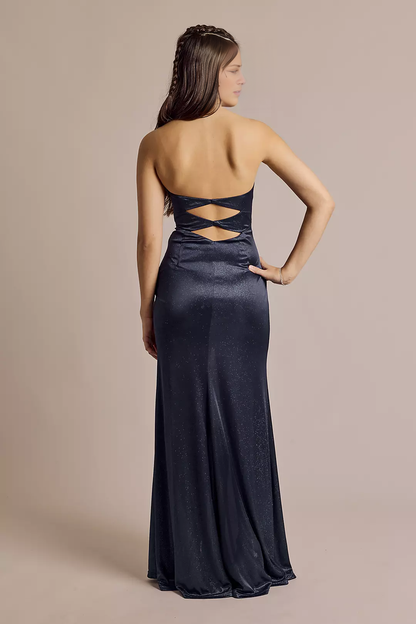 Strapless Glitter Knit Sheath Dresses prom dress