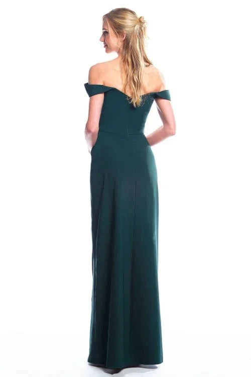 off shoulder collar sleeveless backless and floor length evening dress