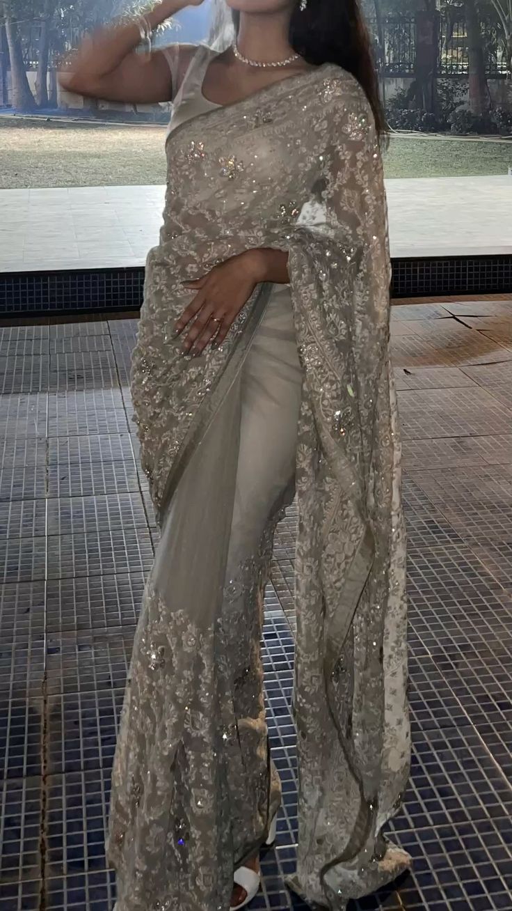 Silver Gray Long Evening Gowns Party Prom Dress