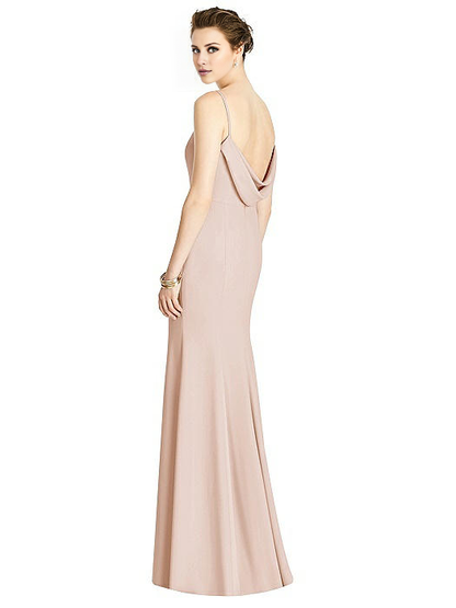 boat neckline off shoulder sleeveless backless and floor length Prom dress