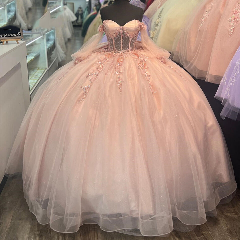 Quinceanera Dresses Off Shoulder Birthday Party Prom Ball Gown Sweet 15 16