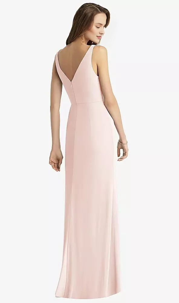 Sleeveless V-back long horn and floor length Prom dress